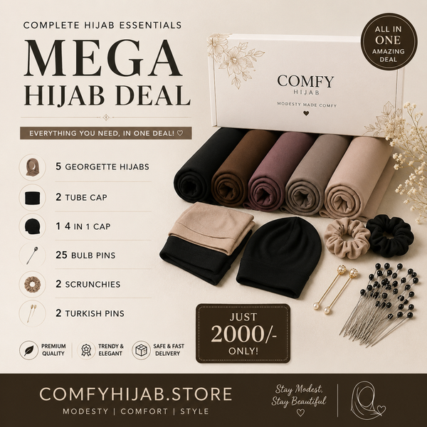 5 georgette hijab deal all in 1 🤍✨